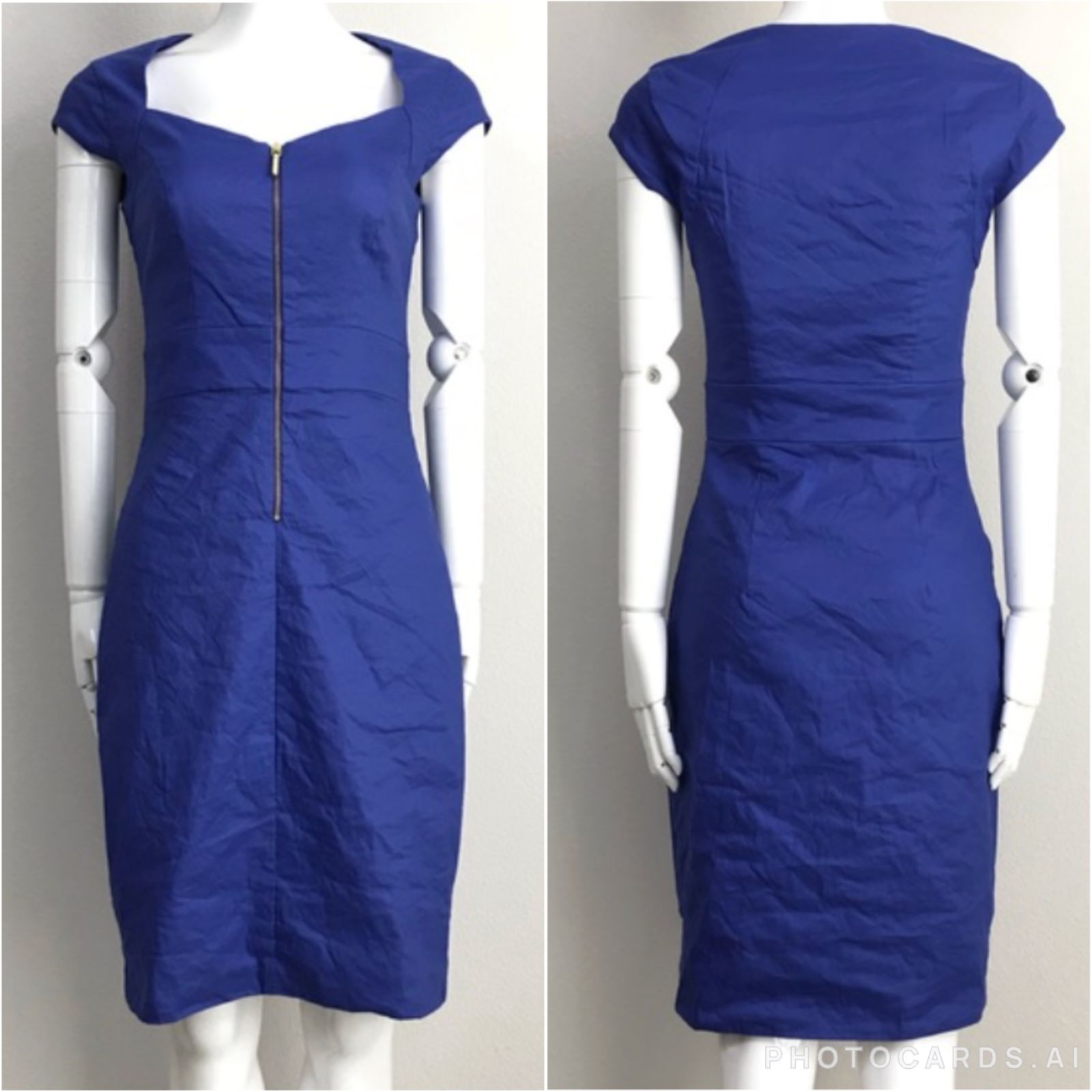 Nwt Artelier Nicole Miller Blue Cap Sleeve Dress Size 4